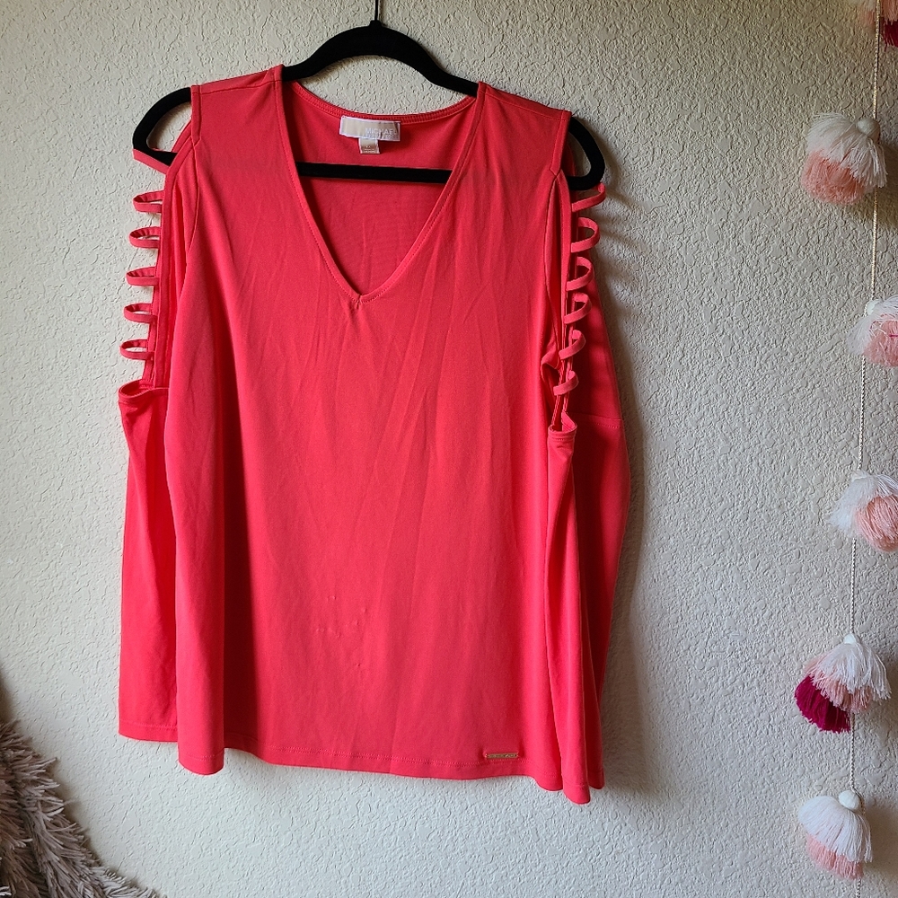 Michael Kors Strappy Cold Shoulder Top Size M - Picture 1 of 9
